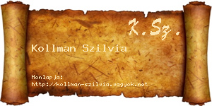 Kollman Szilvia névjegykártya